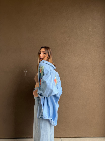 Quilted Denim Shirt (XL)