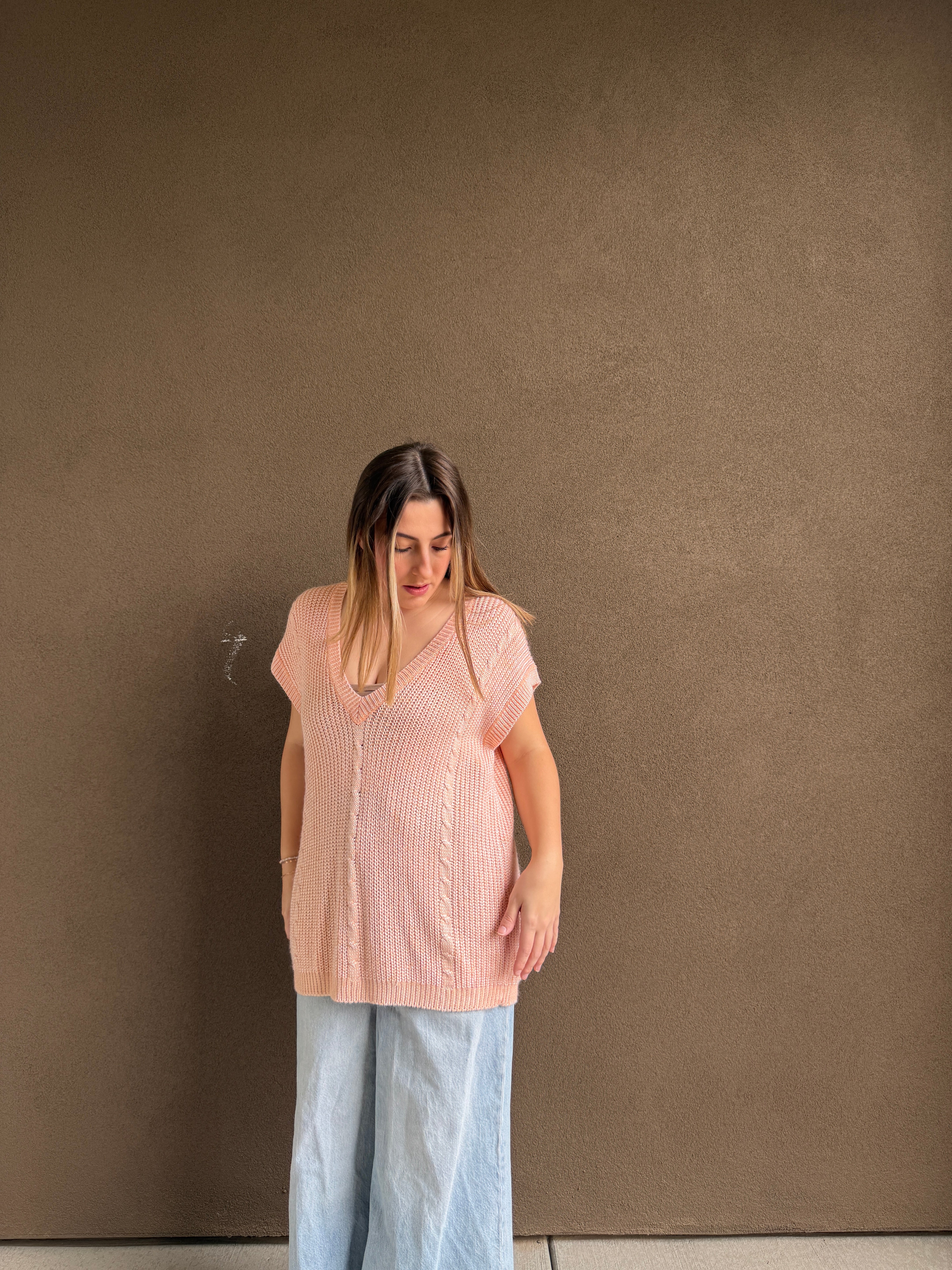 Pink Knit Vest (L)