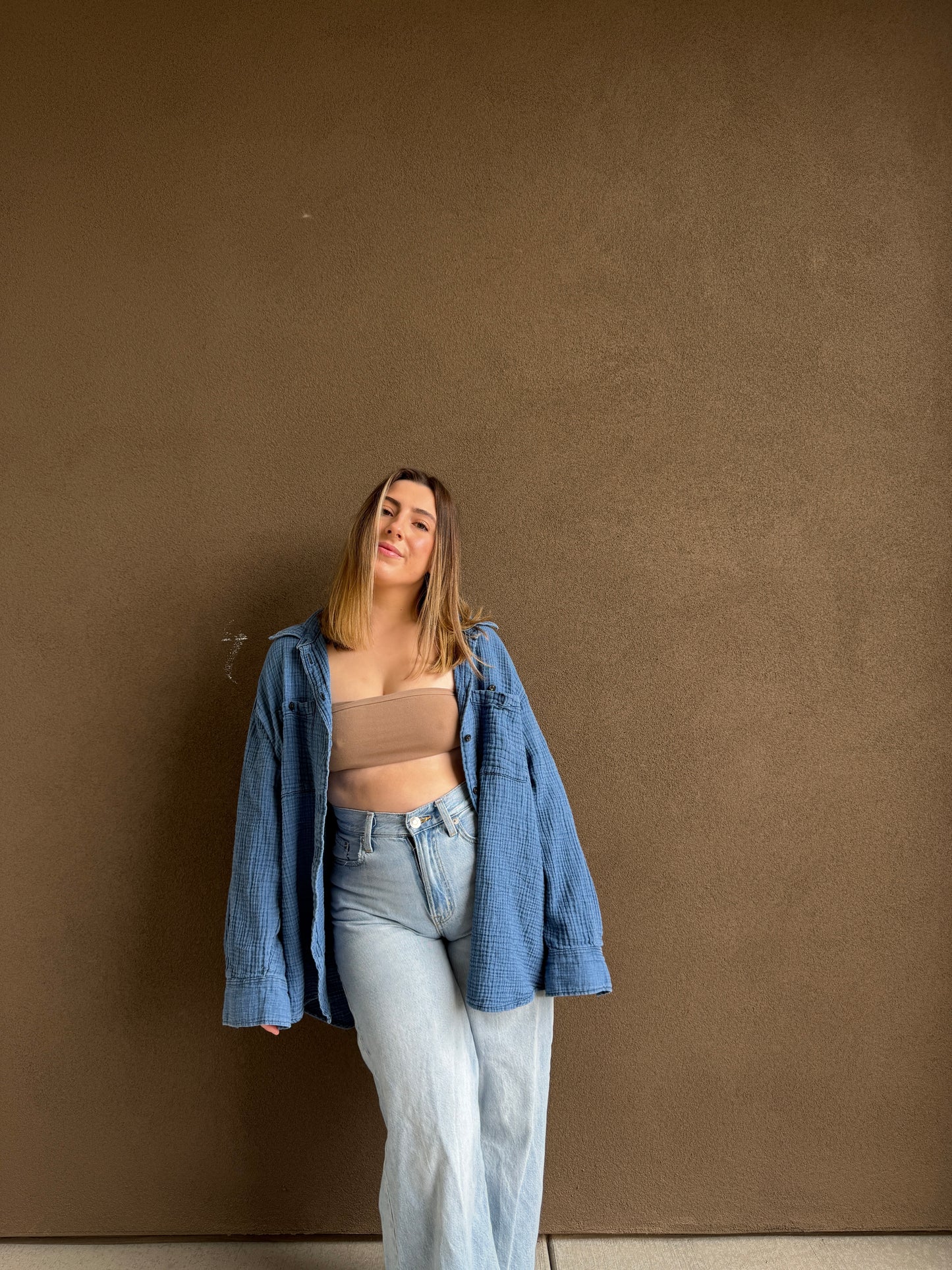 Blue Gauze Button Up (XL)