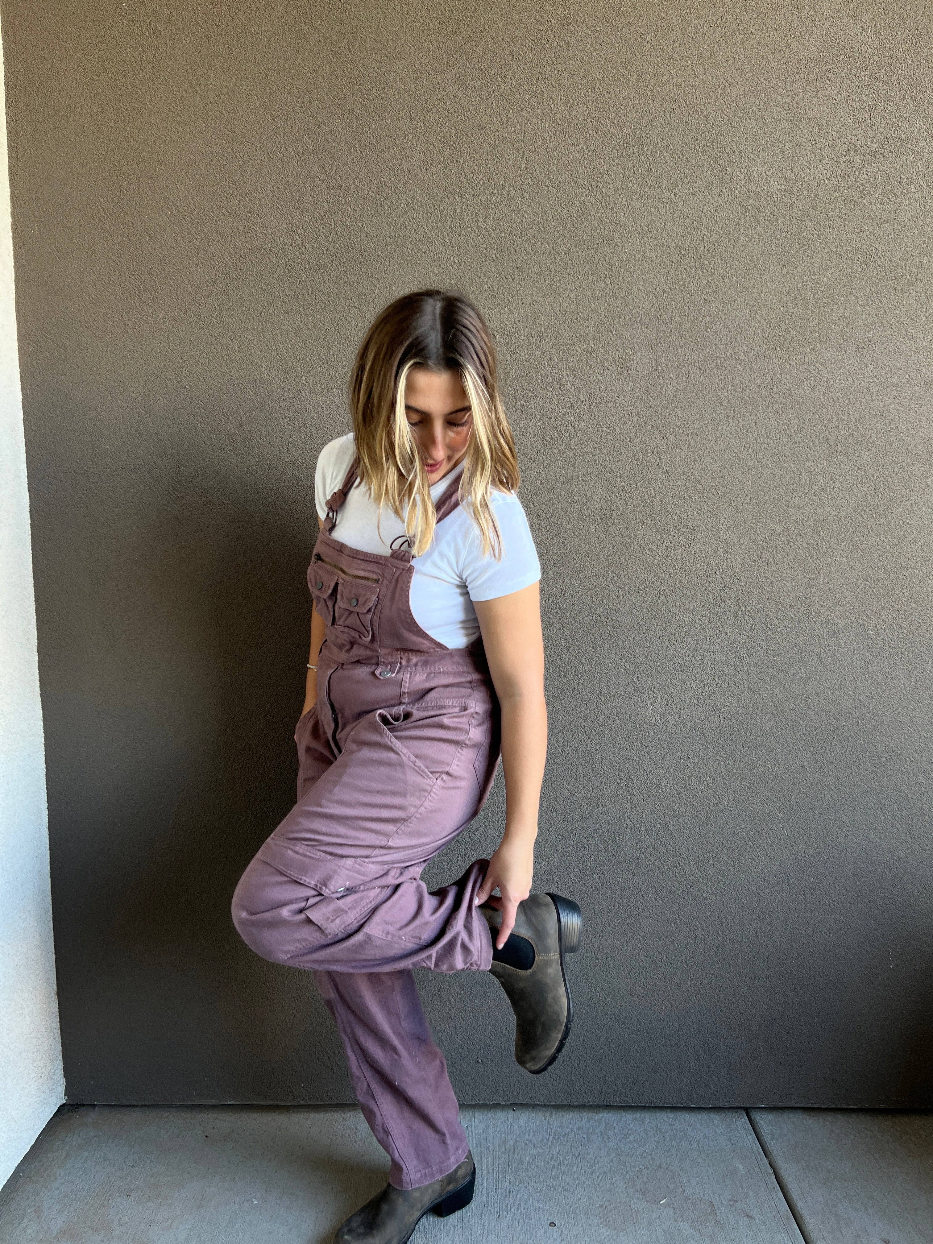 Vintage Mauve Overalls (L)