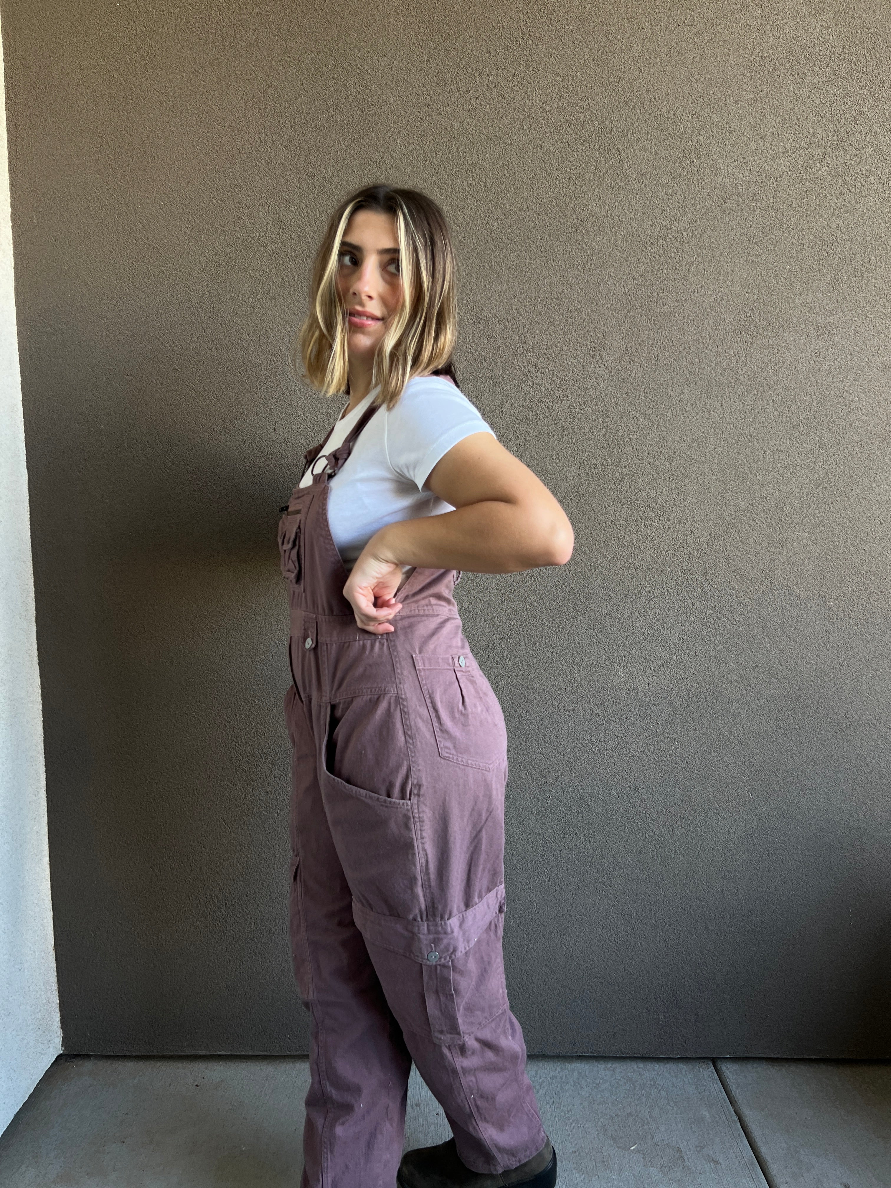 Vintage Mauve Overalls (L)