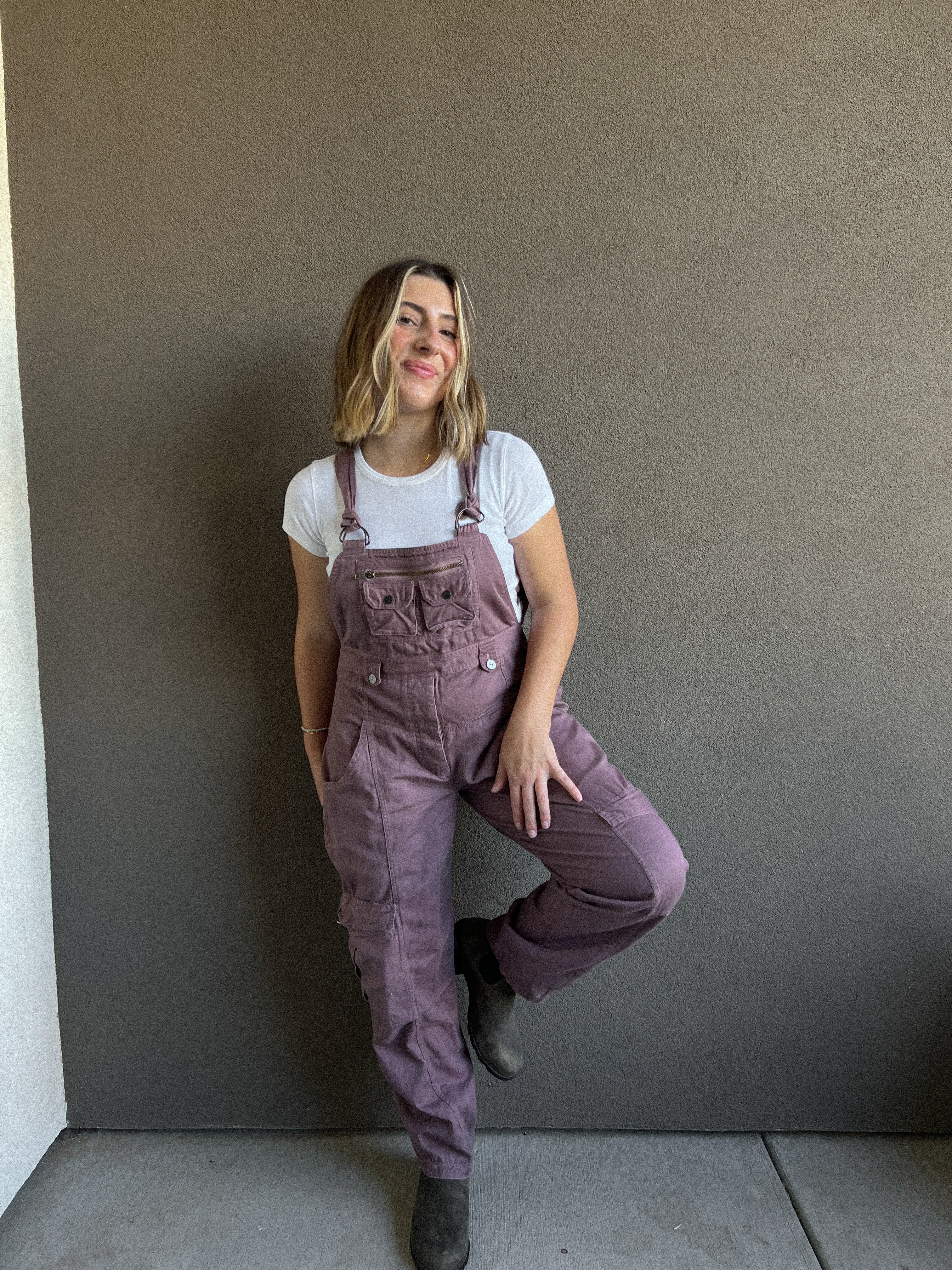 Vintage Mauve Overalls (L)