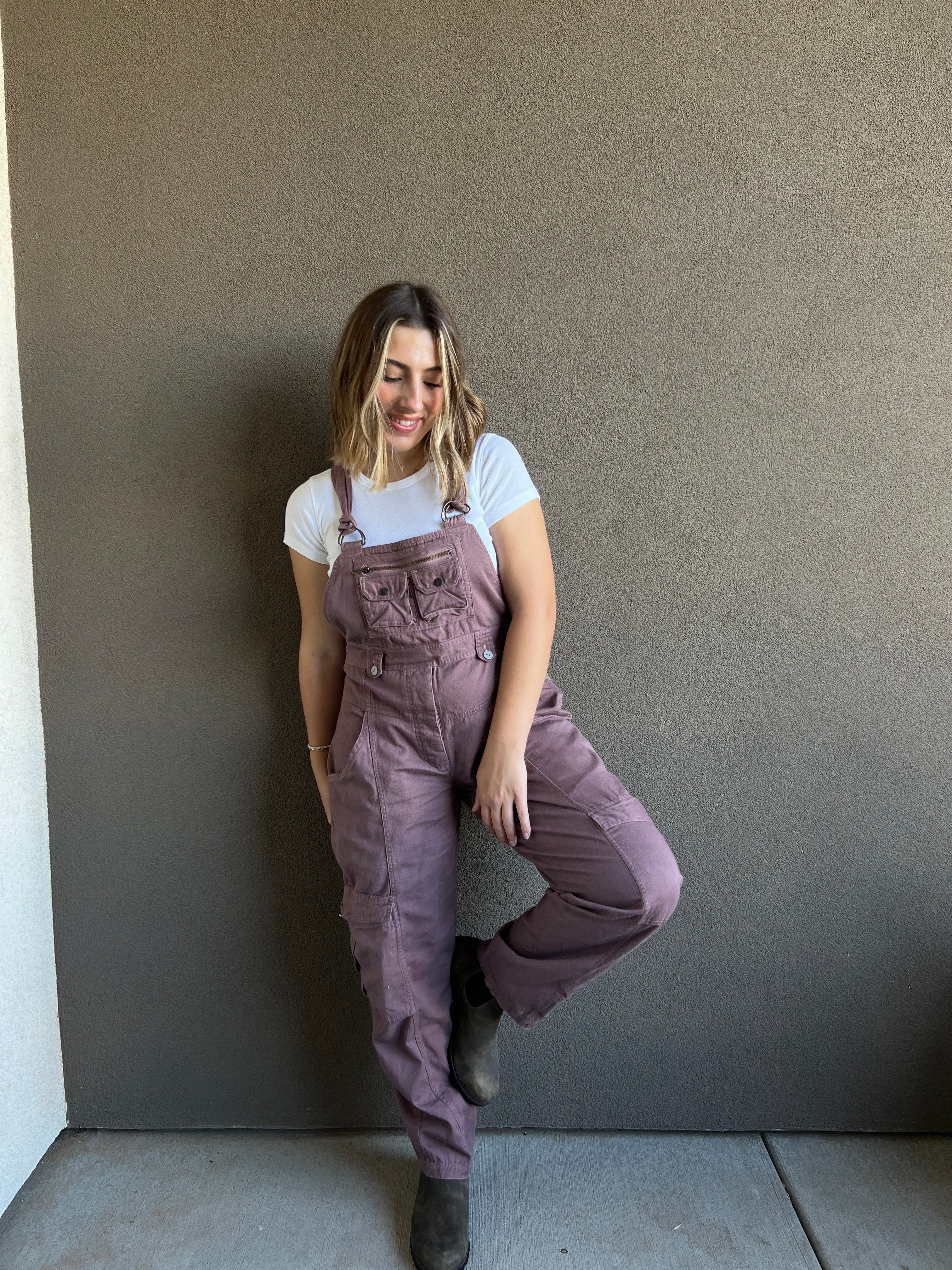 Vintage Mauve Overalls (L)