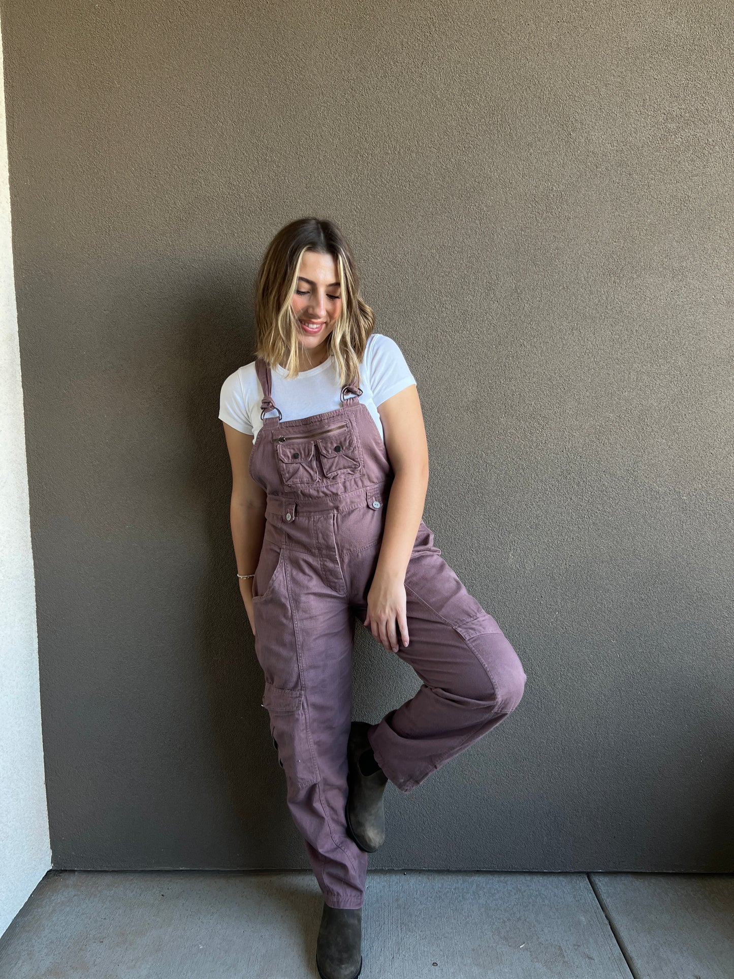 Vintage Mauve Overalls (L)