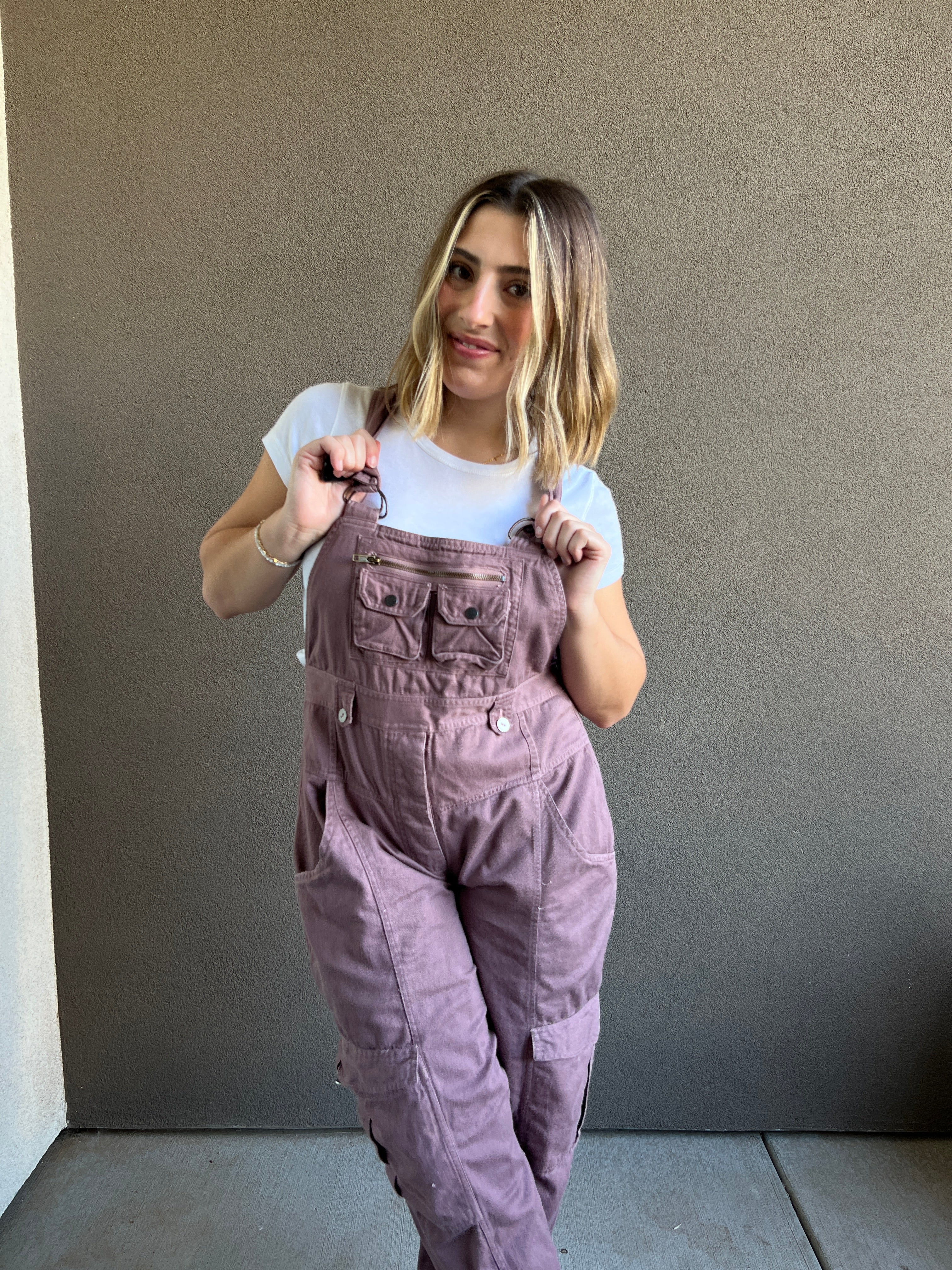 Vintage Mauve Overalls (L)