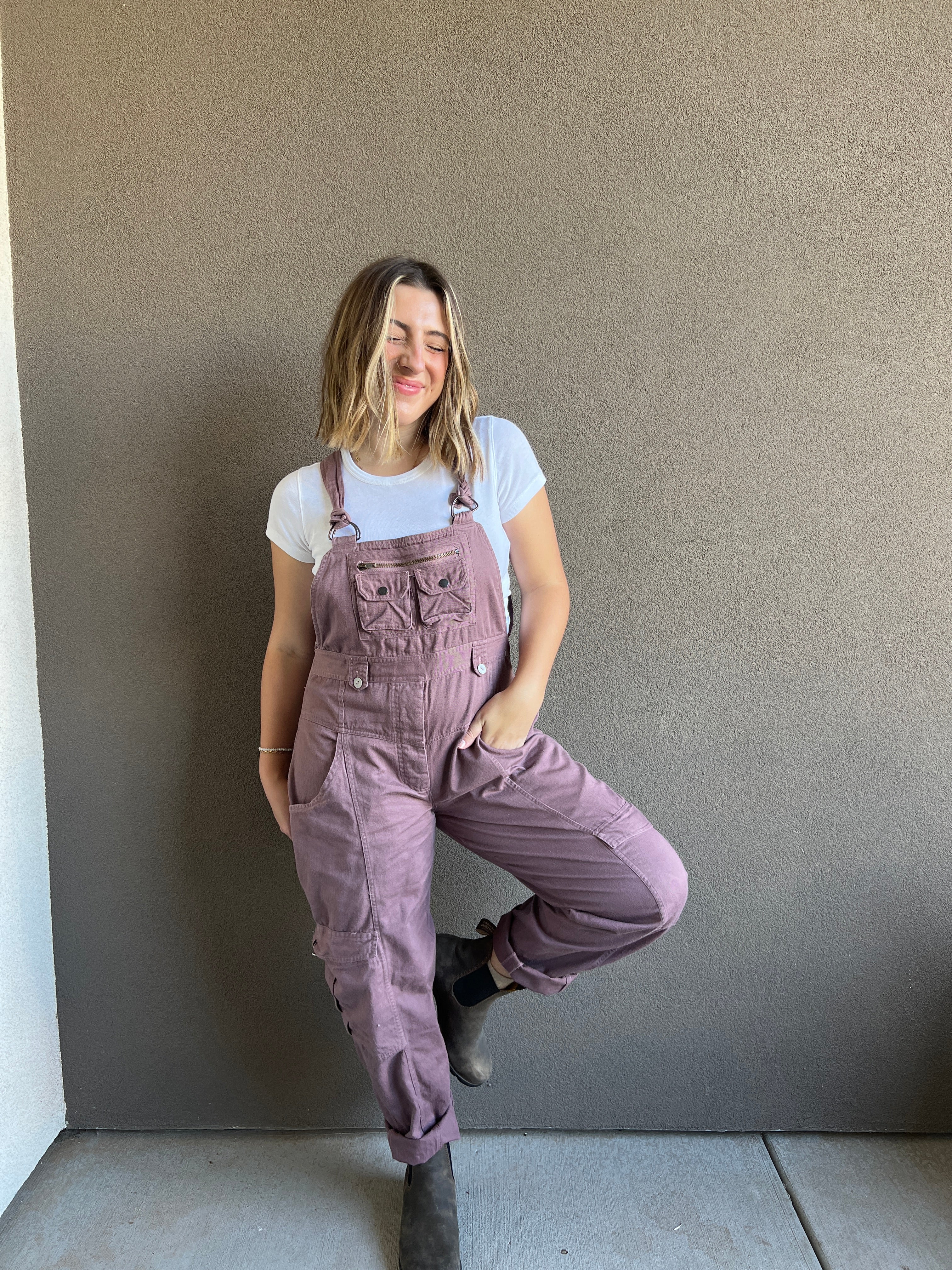 Vintage Mauve Overalls (L)