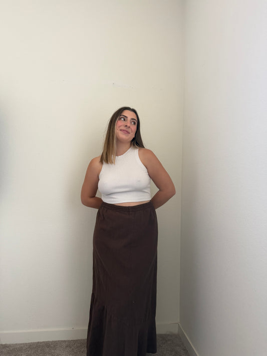 Brown Gauze Skirt (1X)
