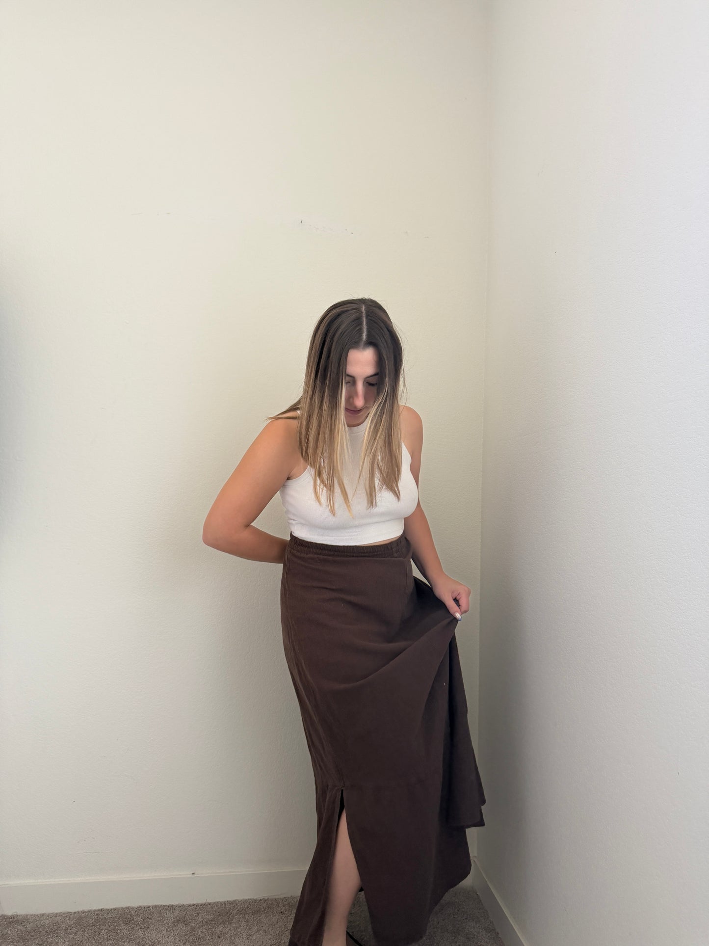Brown Gauze Skirt (1X)