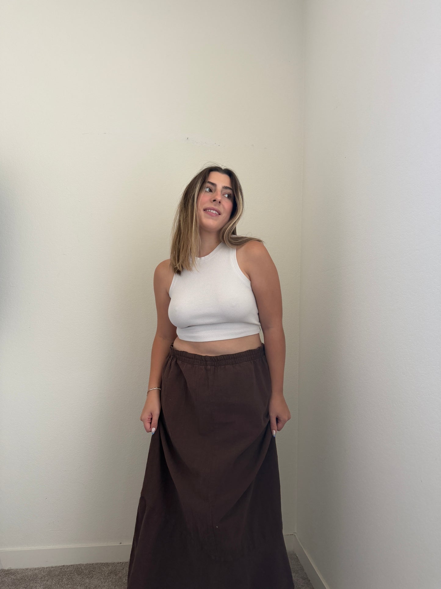 Brown Gauze Skirt (1X)
