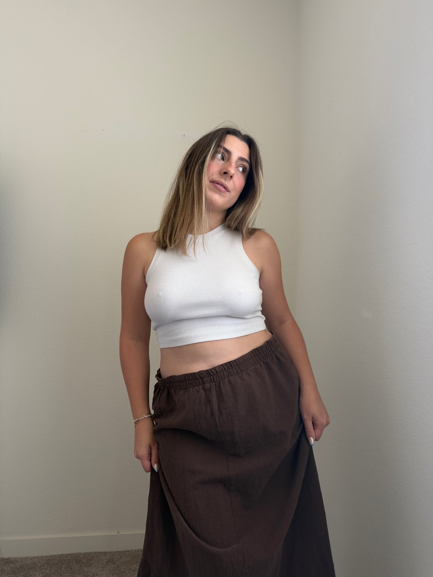 Brown Gauze Skirt (1X)