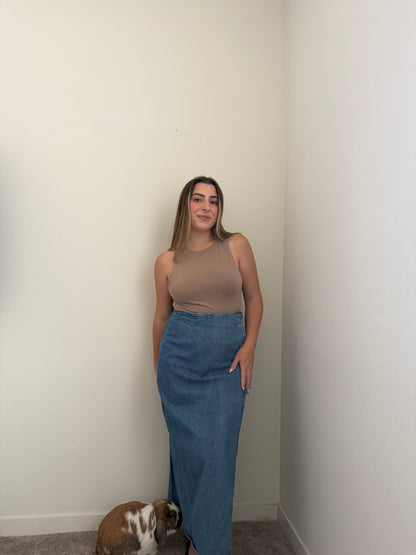 Denim Wrap Midi Skirt (12)