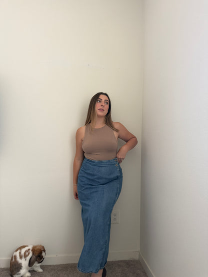 Denim Wrap Midi Skirt (12)