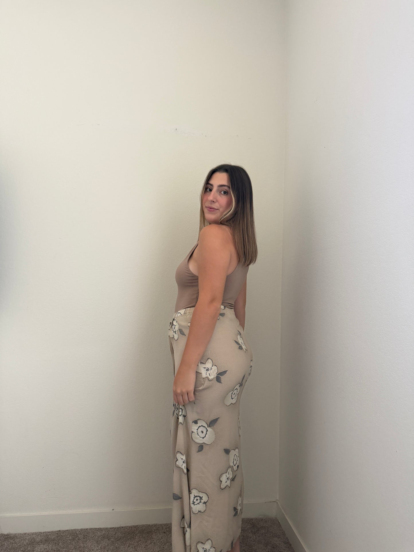 Vintage Floral Midi Skirt (S)