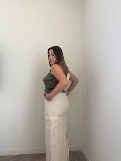 Cream Cargo Look Skirt (XS)