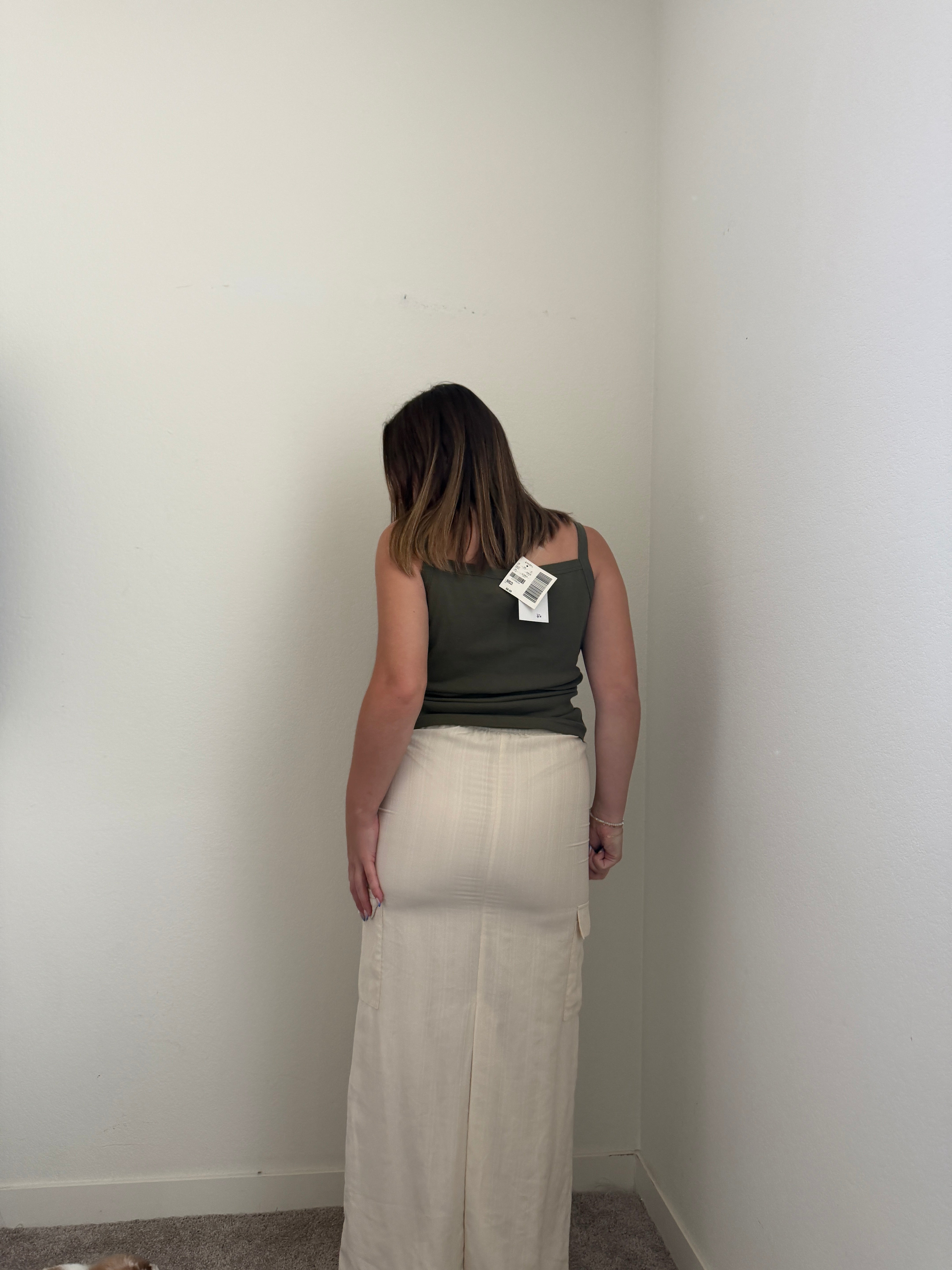 Cream Cargo Look Skirt (XS)