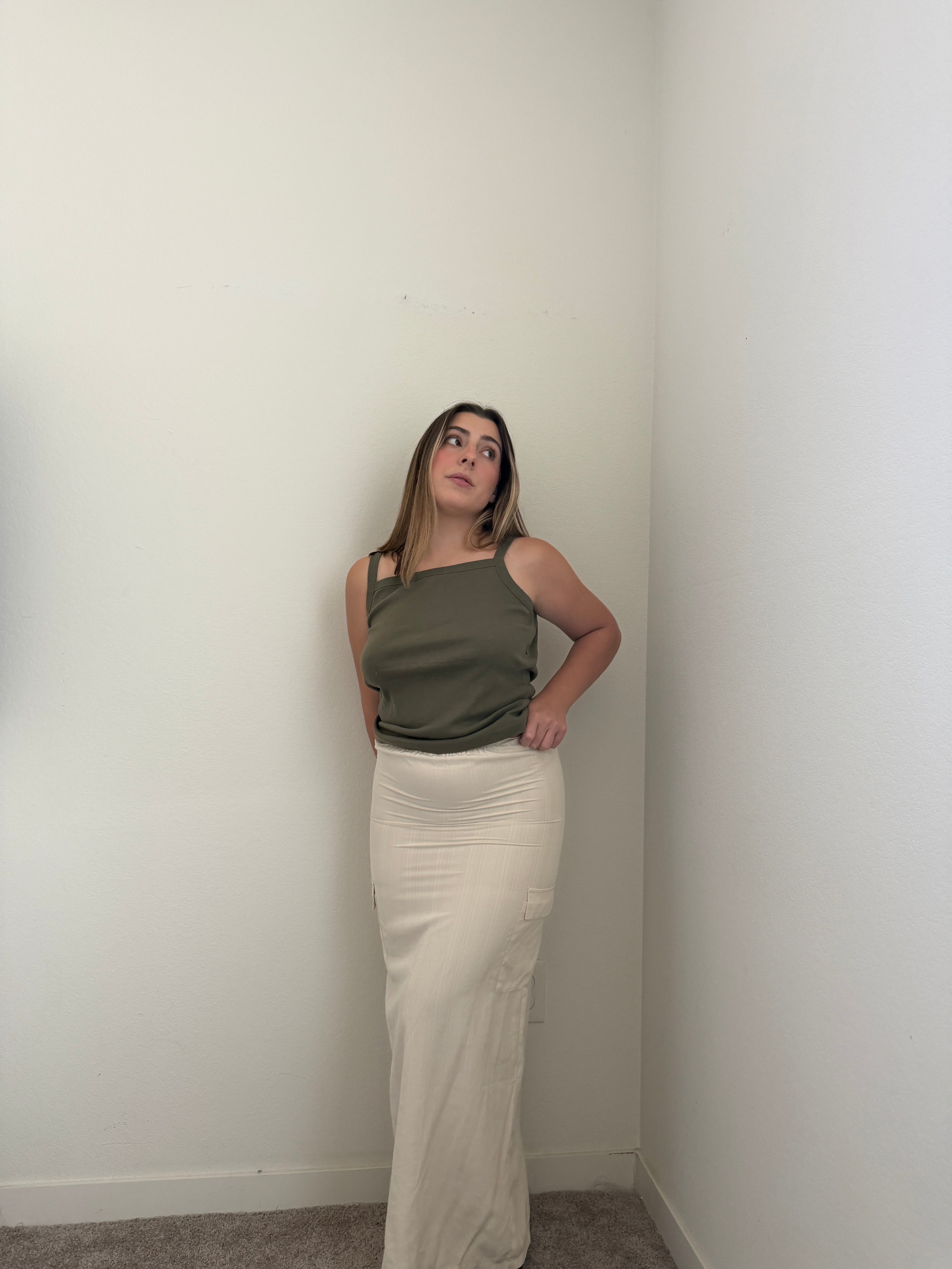 Cream Cargo Look Skirt (XS)