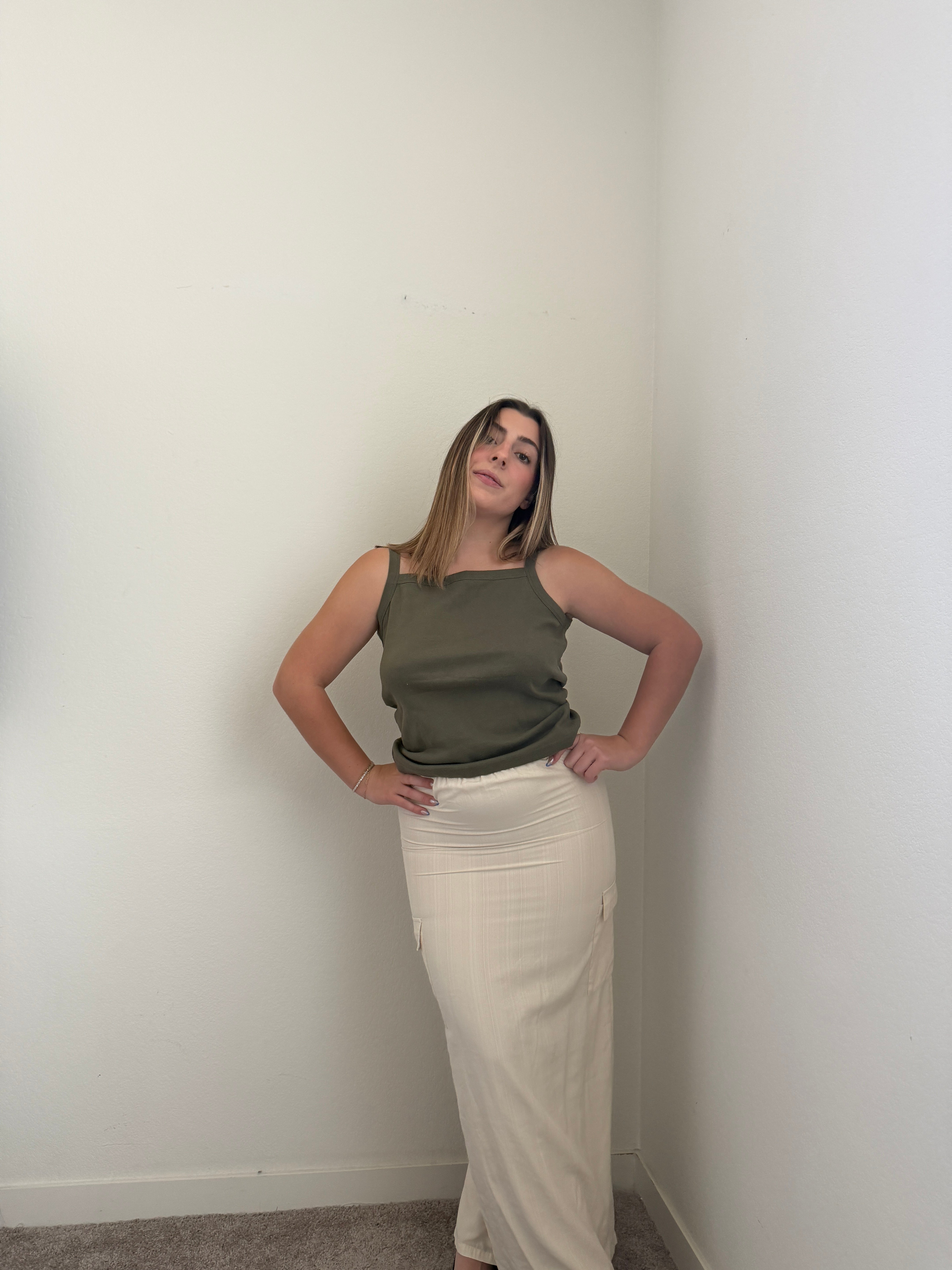 Cream Cargo Look Skirt (XS)