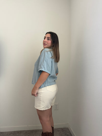 Sky Flax Blend Shirt (S)