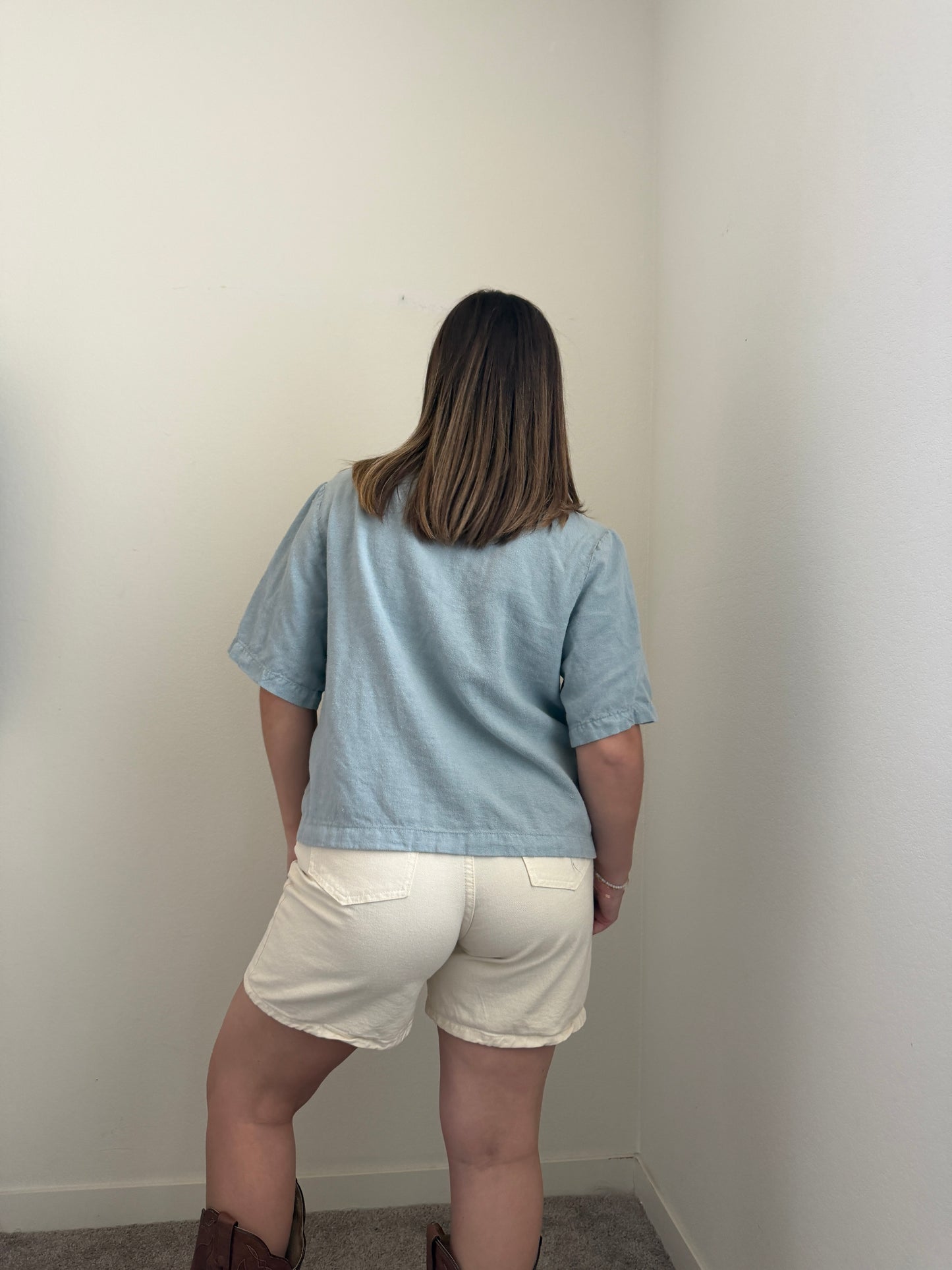 Sky Flax Blend Shirt (S)