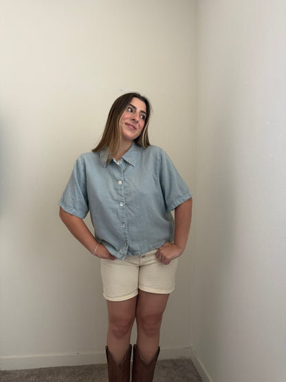 Sky Flax Blend Shirt (S)
