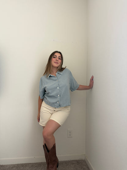 Sky Flax Blend Shirt (S)