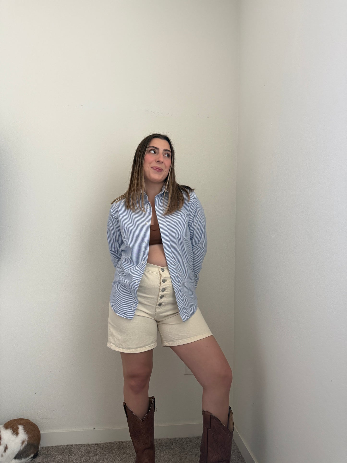 Blue Striped Button Down (S)