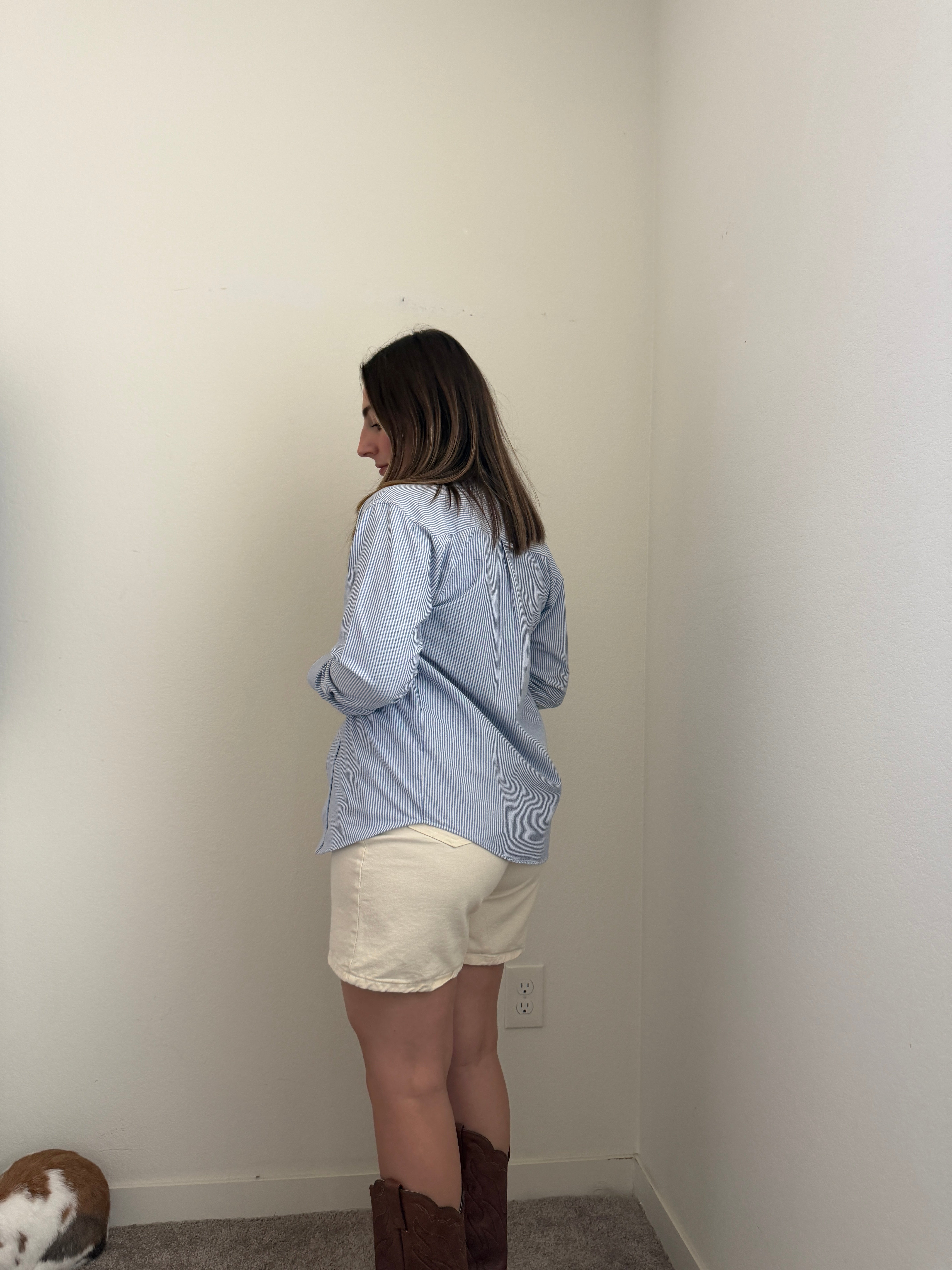 Blue Striped Button Down (S)