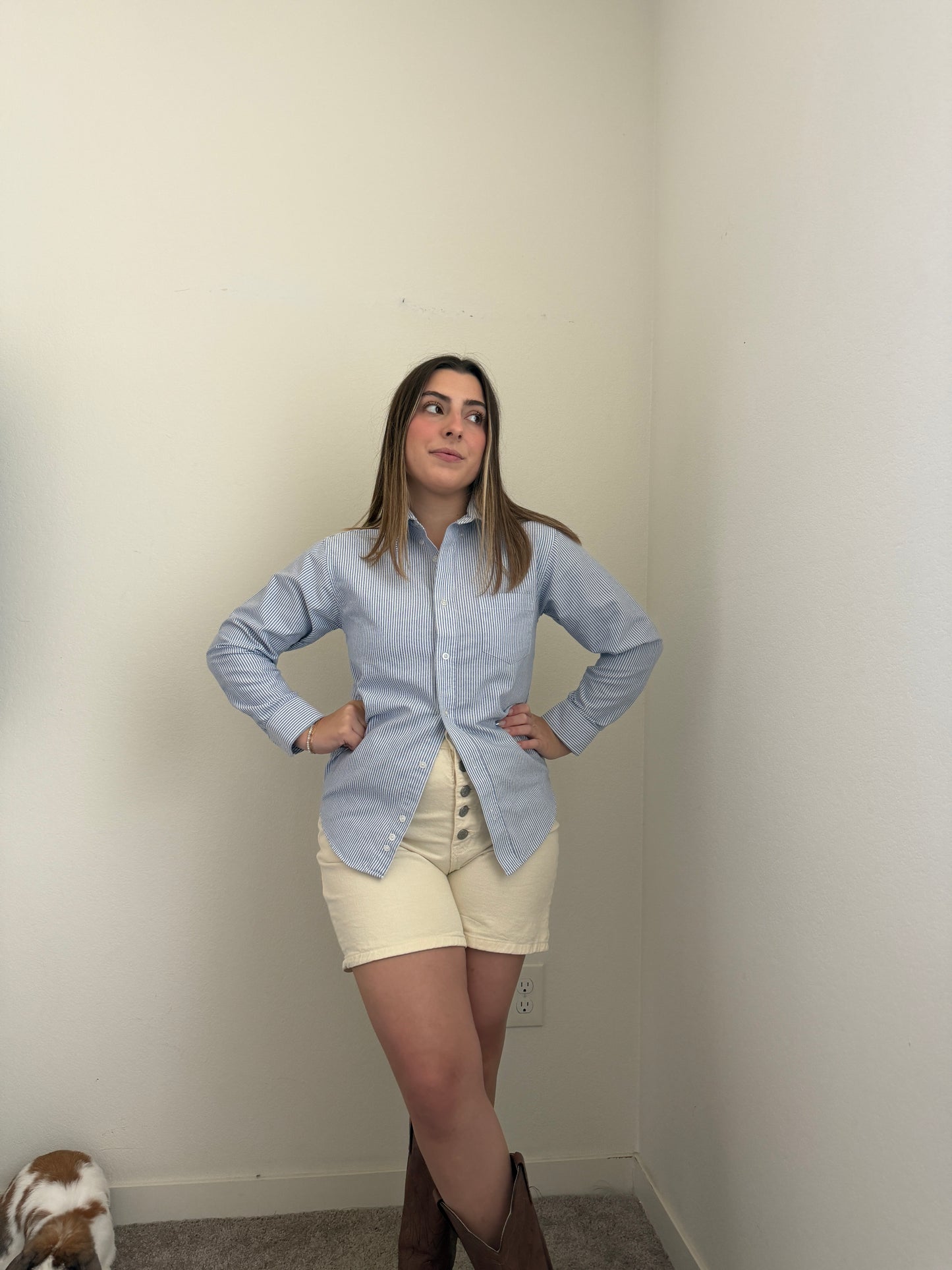 Blue Striped Button Down (S)