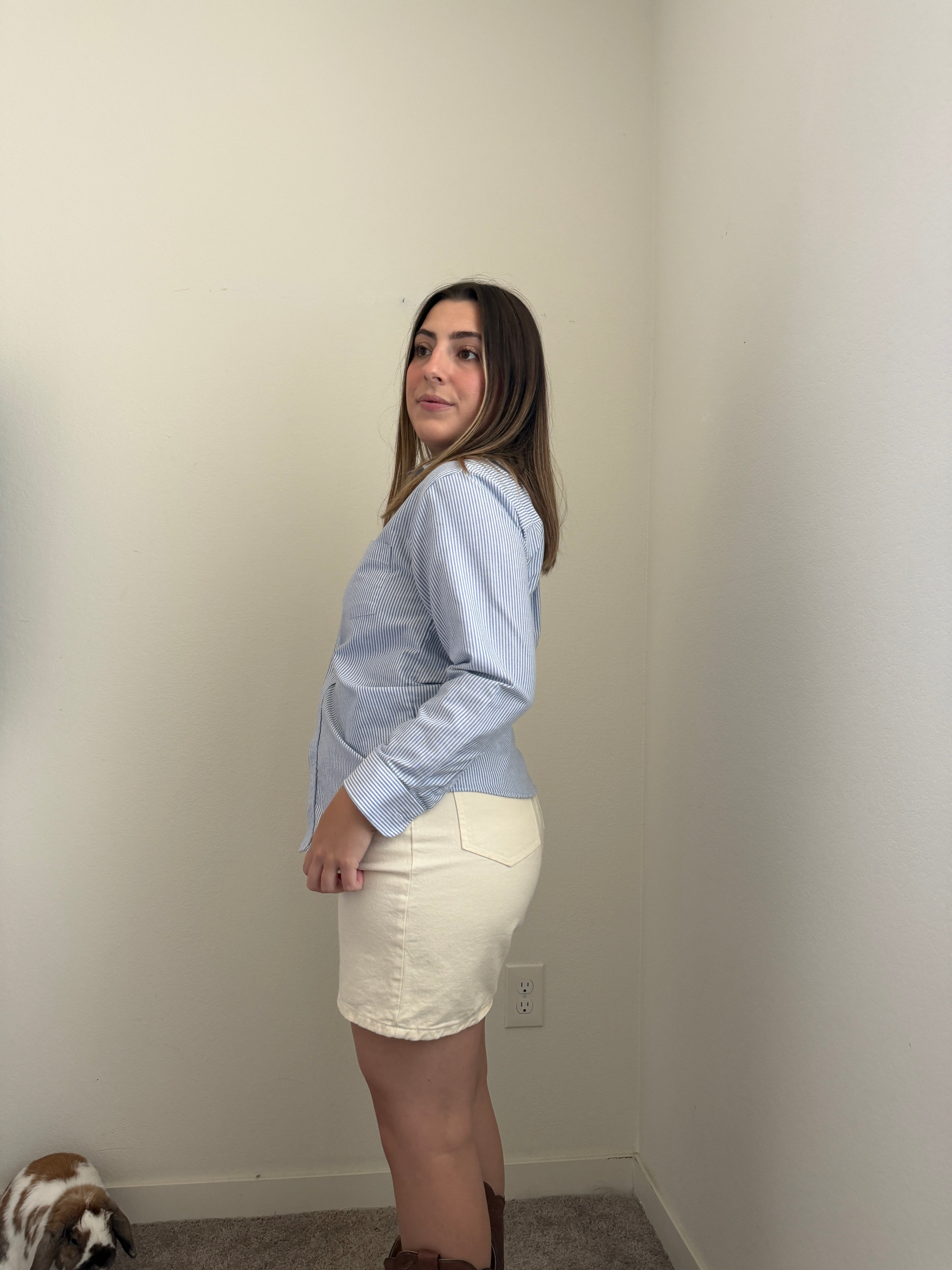Blue Striped Button Down (S)