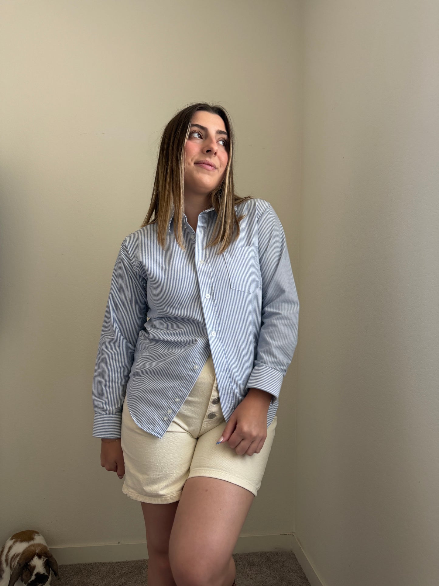 Blue Striped Button Down (S)