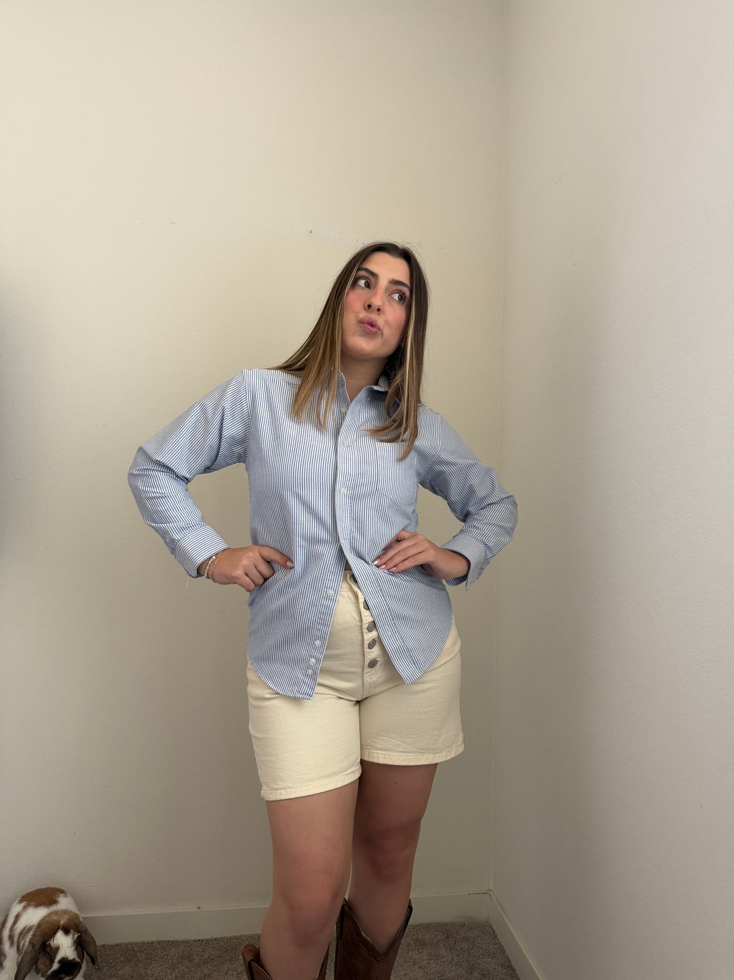 Blue Striped Button Down (S)