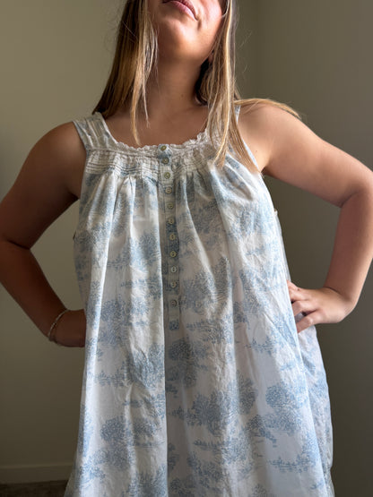 Blue Floral Toile Nightgown (L)